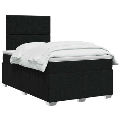 Łóżko z box spring LED z materacem Czarny 120 x 200 cm tkanina