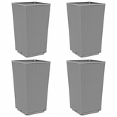 Donice ogrodowe, 4 szt., jasnoszare, 32,5x32,5x57, PP