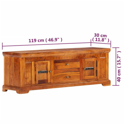 vidaXL Szafka pod TV, 119x30x40 cm, lite drewno akacjowe