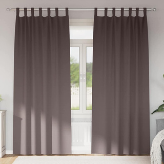 Firany blackout z kółkami 2 pcs Ciemny brąz 245 x 140 cm