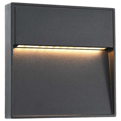 Lampy ścienne zewnętrzne LED, 2 szt., 3 W, czarne, kwadratowe