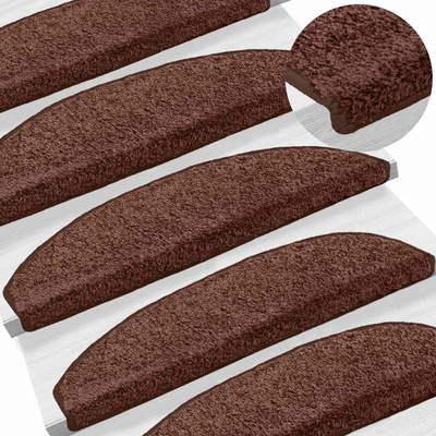 Samoprzylepne maty na schody 15 pcs brązowy 80 x 24,5 x 3,5 cm