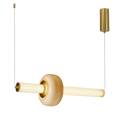 Lampa wisząca Puras ze szklaną ozdobą pozioma pojedyncza LED 15W 3000K do jadalni