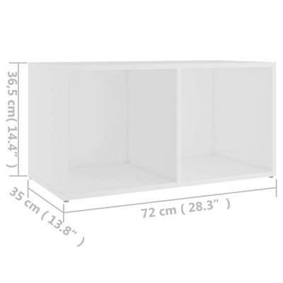vidaXL Szafka pod TV, biała, 72x35x36,5 cm, materiał drewnopochodny