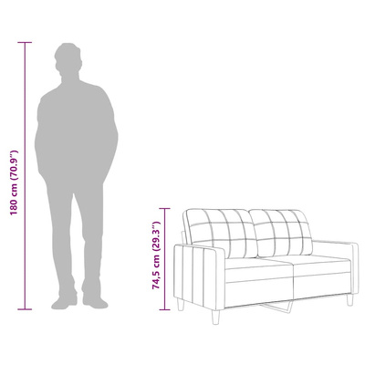 Sofa 2-osobowa, winna czerwień, 140 cm, tapicerowana tkaniną