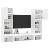 5-częściowy zestaw mebli TV z LED, biały