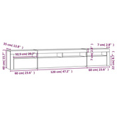 vidaXL Szafka pod TV z oświetleniem LED, przydymiony dąb, 240x35x40 cm