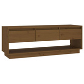 vidaXL Szafka pod TV, miodowy brąz 110,5x34x40 cm, lite drewno sosnowe