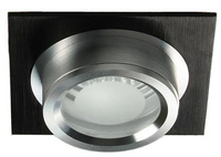 Nowoczesna oprawa wpuszczana MR16 SC-02 STB/AL czarny satynowy stała aluminium + oprawka GU10