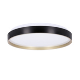 Florida lampa sufitowa plafon czarno złoty 18w led 33 cm klosz biały