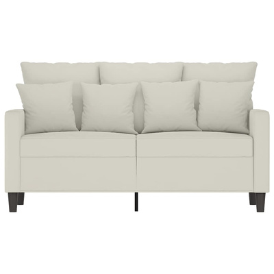 Sofa 2-osobowa, kremowy, 120 cm, tapicerowana aksamitem