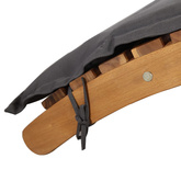 Leżak z poduszką, lite drewno akacjowe, ciemnoszary