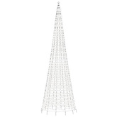 vidaXL Choinka z lampek, na maszt, 1534 zimne białe LED, 500 cm