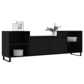 vidaXL Szafka pod TV, czarna, 160x35x55 cm, materiał drewnopochodny