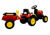 Traktor Branson z Przyczepą czerwony Pedały 135 cm
