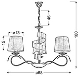 Lampa wisząca chrom/złoty żyrandol 3x40W E14 Denis Candellux 33-23421