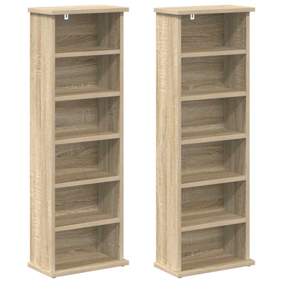 Kabinet na płyty CD 2 szt. dąb Sonoma 60 x 17 x 92 cm