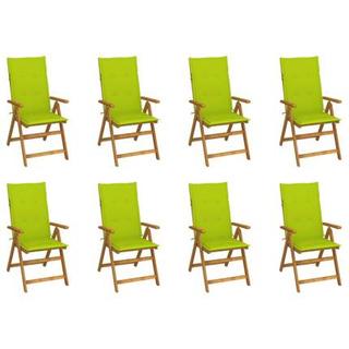 vidaXL Składane krzesła ogrodowe z poduszkami, 8 szt., drewno akacjowe wariant 78