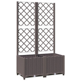 Donica ogrodowa z kratką, brązowa, 80x40x136 cm, PP