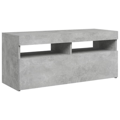vidaXL Szafka pod TV z oświetleniem LED, szarość betonu, 90x35x40 cm
