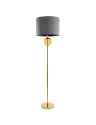 Lampa podłogowa LEONA szara E27 100W złota