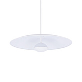 Lampa wisząca LUND 48 cm minimalistyczna – biały klosz talerz - skandynawska lampa do jadalni i salonu LED