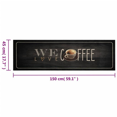 Dywanik kuchenny z napisem Coffee, 45x150 cm, aksamitny vidaXL
