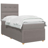 Łóżko z box spring LED z materacem Ciemnoszary 100 x 200 cm