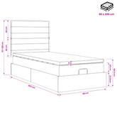 Łóżko z pojemnikiem i materacem LED Ciemnoszary 90 x 200 cm