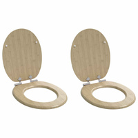 Deska toaletowa 2 pcs Jasny kolor bambusa 44 x 38 cm