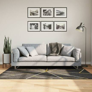 vidaXL Dywan z możliwością prania, czarno-złoty, 120x180 cm