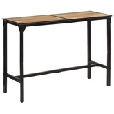 Stolik barowy, 150x55x107 cm, surowe lite drewno mango