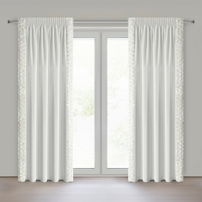 Zasłona Roses kremowa 140x270