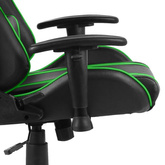 vidaXL Obrotowy fotel gamingowy, zielony, PVC