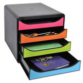 Exacompta Organizer z 4 szufladkami na biurko Harlequin