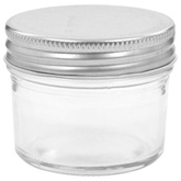 Szklane słoiki na dżem, srebrne pokrywki, 24 szt., 110 ml