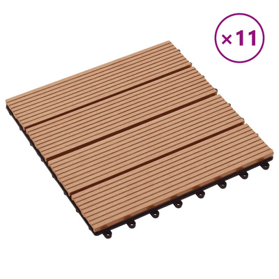 Płytka Tarasowa 11 pcs Drewno tekowe 30 x 30 cm