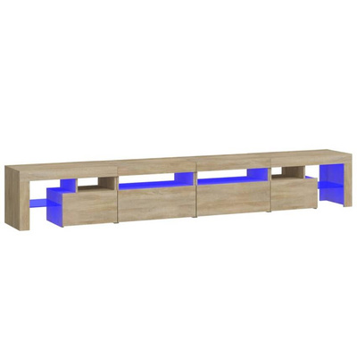 vidaXL Szafka pod TV z oświetleniem LED, dąb sonoma, 260x36,5x40 cm