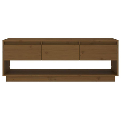 vidaXL Szafka pod TV, miodowy brąz 110,5x34x40 cm, lite drewno sosnowe