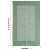 vidaXL Dywan zewnętrzny, zielony, 160 x 230 cm, PP model standard