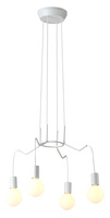 Lampa wisząca Basso biała metalowa 4-punktowa do jadalni nad stół