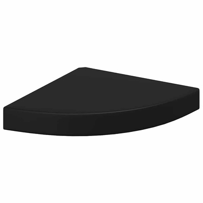 vidaXL Narożne półki ścienne, 2 szt., czarne, 25x25x3,8 cm, MDF