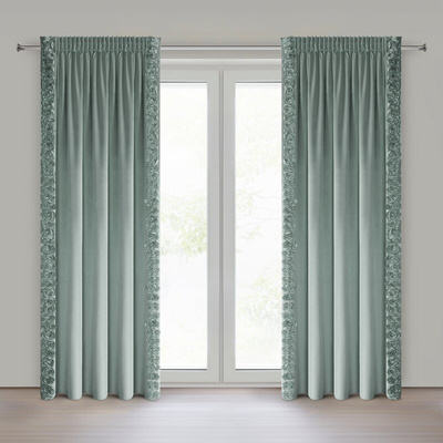 Zasłona Roses miętowa 140x270