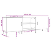 vidaXL Szafka pod TV, biała, 150x30x50 cm, materiał drewnopochodny wariant 6