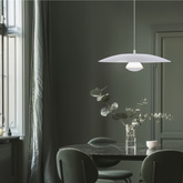 Lampa wisząca LUND 48 cm minimalistyczna – biały klosz talerz - skandynawska lampa do jadalni i salonu LED