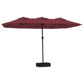 Podwójny parasol ogrodowy, bordowy, 449x265 cm