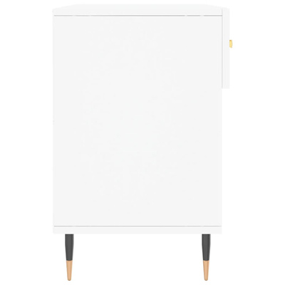 Ławka z miejscem na buty, biała, 102x35x55 cm