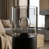 Minimalistyczna lampa stołowa w kolorze czarnym K-6050 z serii DEX
