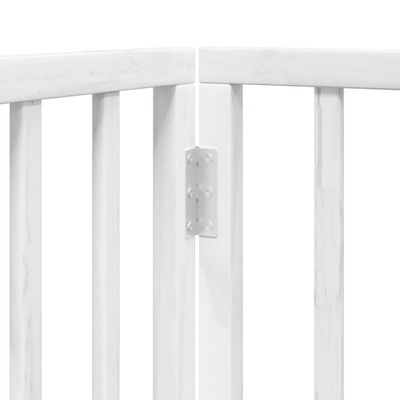 Składana bramka dla psa, z drzwiami, 4 panele, biała, 320 cm