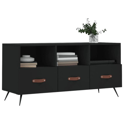 vidaXL Szafka pod TV, czarna, 102x36x50 cm, materiał drewnopochodny wariant 4